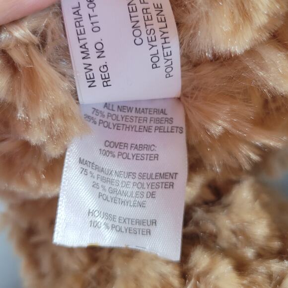 Pier 1 Imports Teddy Bear Plush 18" Beige 2018 Checkered Bow Stuffed Animal - Picture 12 of 16